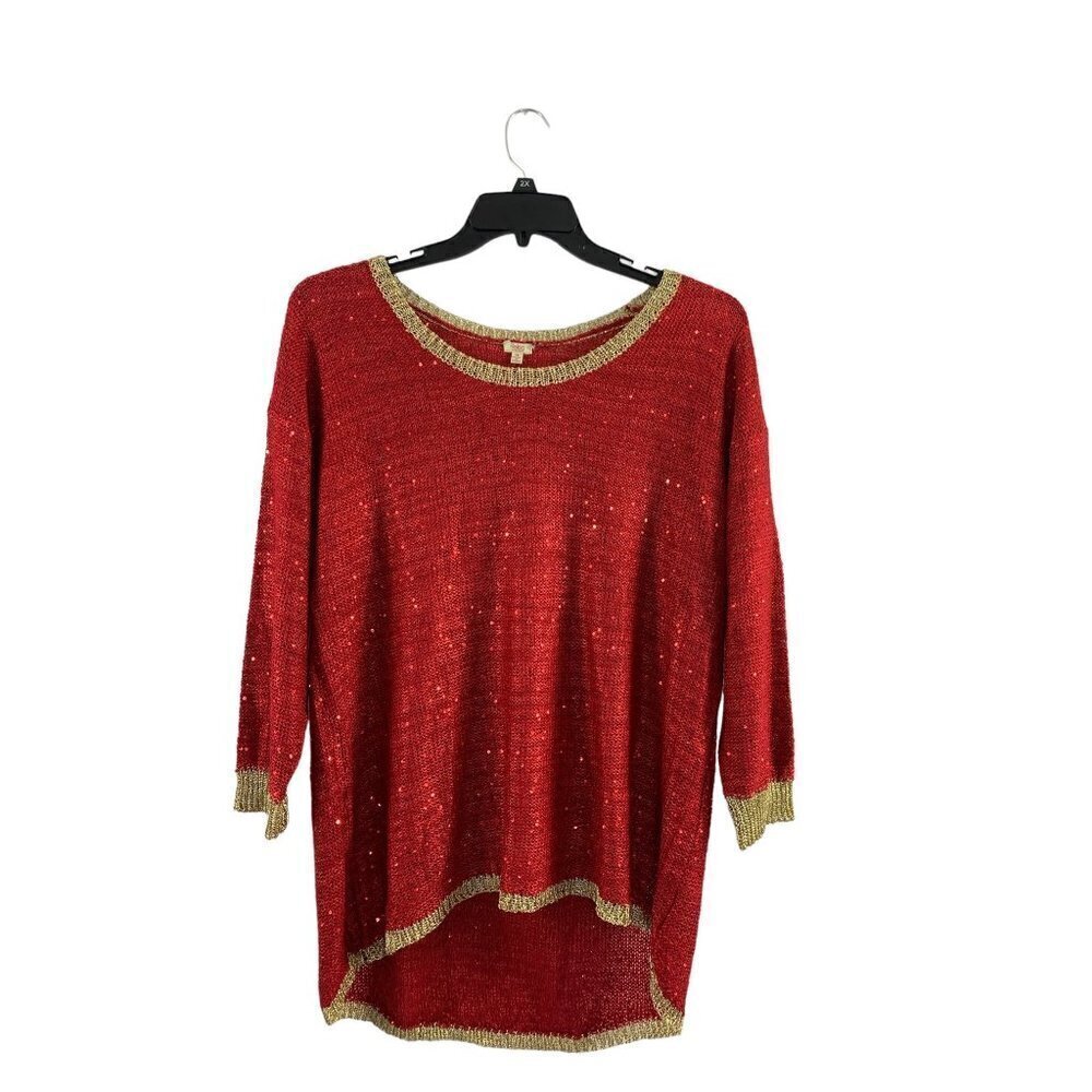 Reba Women's Sky Red & Gold Trim Women's Top